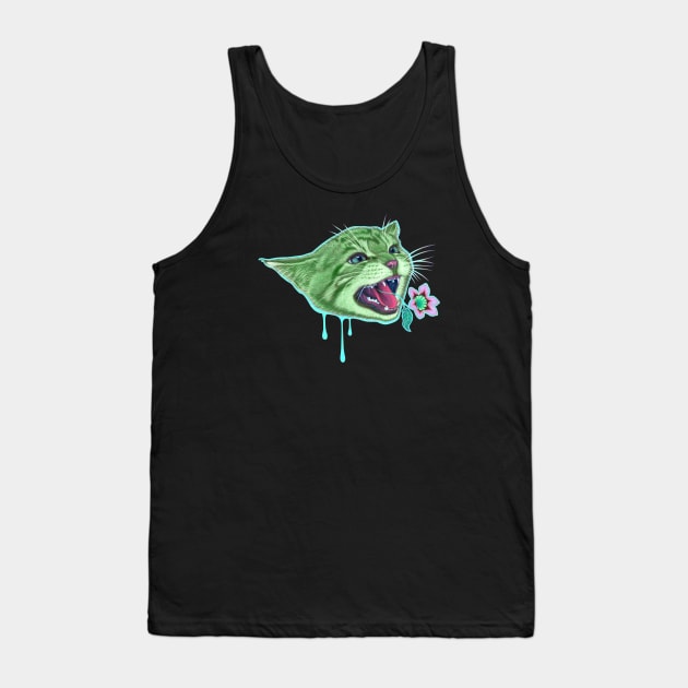 Here Kitty Kitty in Green Tank Top by Caia Koopman